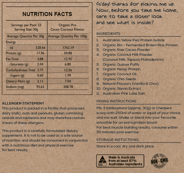 Organic Pro - 1kg Tub