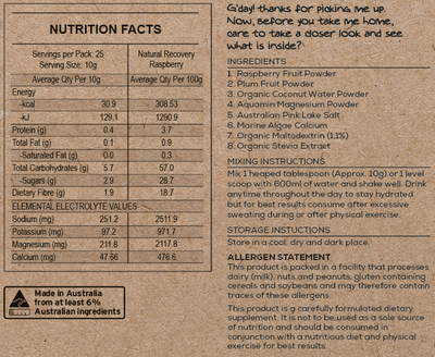 Natural Recovery - 250g (25 Serves)