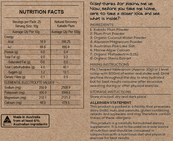 Natural Recovery - 250g (25 Serves)