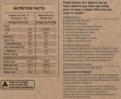 Natural Recovery - 250g (25 Serves)