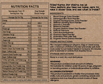 Stag Strength Pre-Workout - 250g (25 Serves)
