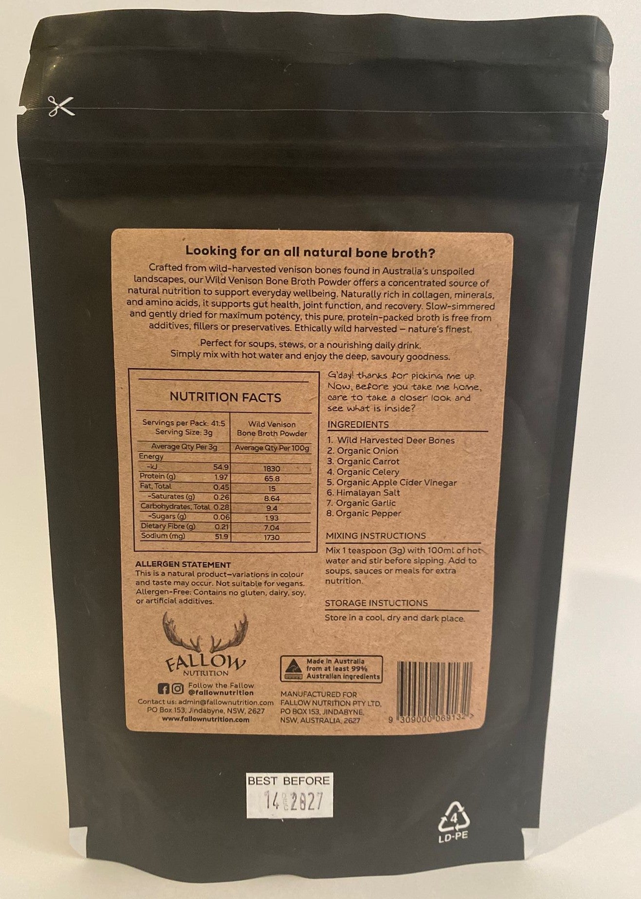 Wild Venison Bone Broth Powder