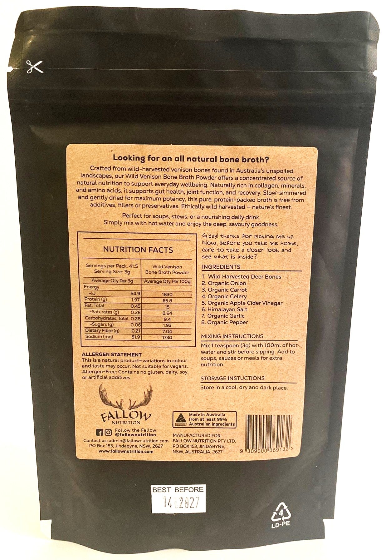 Wild Venison Bone Broth Powder