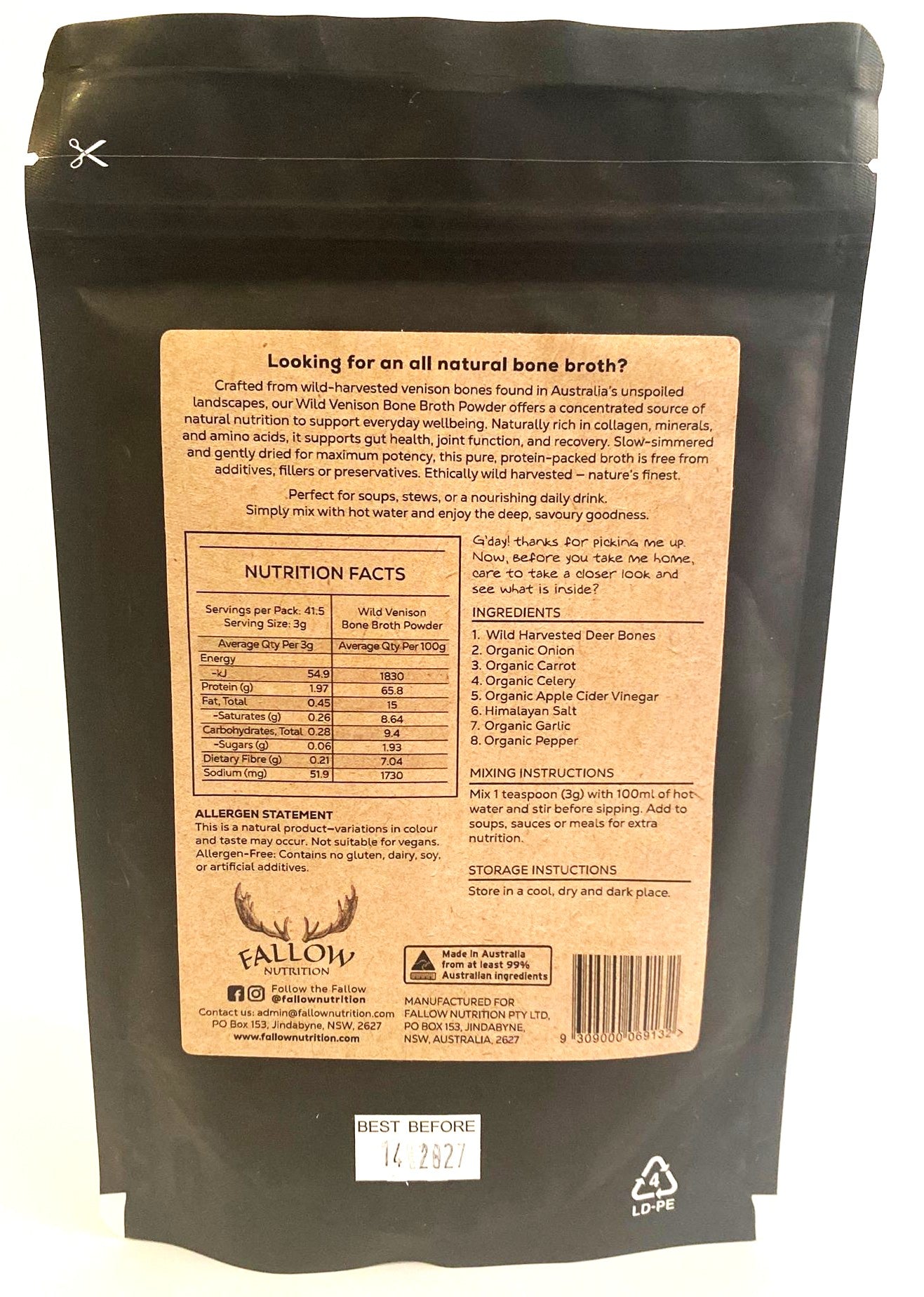 Wild Venison Bone Broth Powder